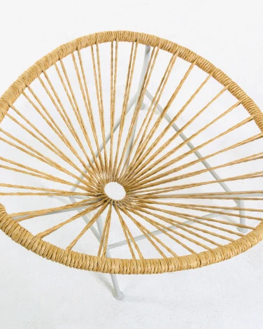 Кресло из ротанга La Forma (ex Julia Grup) Samantha (Белый,Бежевый/ Веревка,Металл,Пластик,Сталь,Искусственный ротанг)