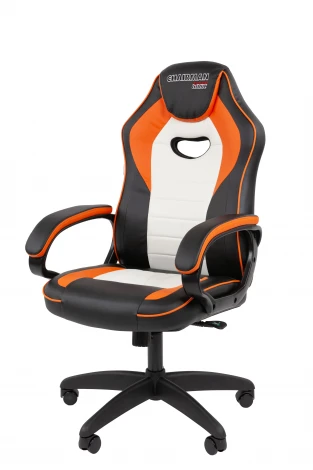 Кресло Chairman game 16 Россия экокожа черный/оранжевый/белый 7213481