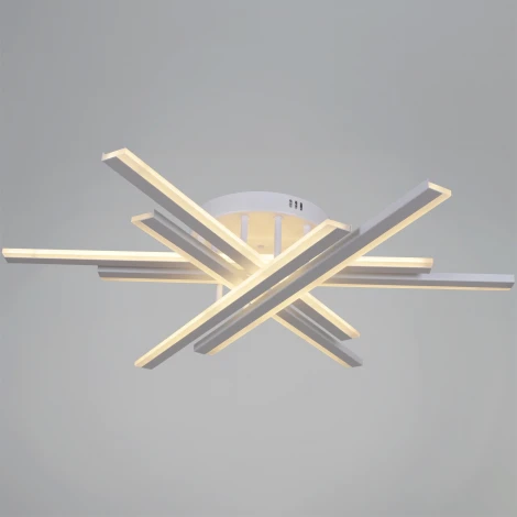 Потолочная люстра светодиодная на штанге с пультом с регулировкой цветовой температуры, яркости и ночным режимом Reluce 16090-0.3-06 BK,WH