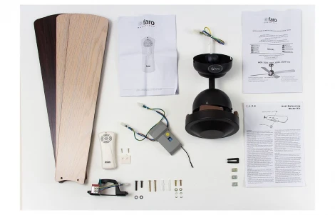 Потолочный вентилятор черный Faro Ibiza Marron Oxido 33288FAR