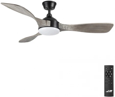 Люстра на штанге-вентилятор Sonex Storm 7702/24L черный/серое дерево LED 24Вт 3000-6000K D1320 пульт ДУ VIVA (220V, вертолет)