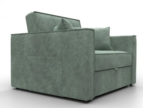 Кресло-кровать Лига-104 (80) (ЛДСП,Брус,Фанера,Велюр/Зеленый) Лига Диванов 134849