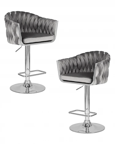 Набор 2 шт стул барный DOBRIN MARCEL (серый велюр (MJ9-75))