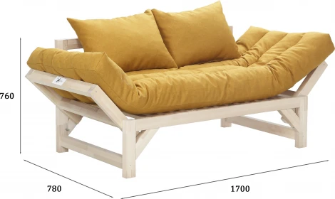 Диван Бинго ткань savana plus yellow, каркас лак Mebelik арт.009293