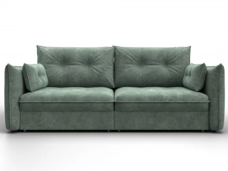 Диван прямой Лига-100 НПБ (ДСП,Фанера/Пластик/Велюр/Зеленый) Лига Диванов 133644