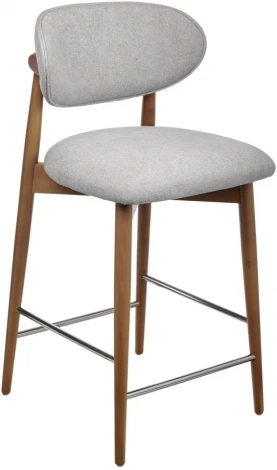 Стул полубарный Bradexhome Lucas 3 серый букле ножки цвета орех
