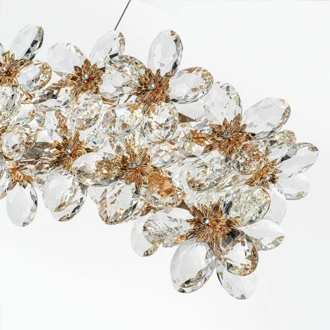 Подвесная люстра светодиодная хрустальная с пультом Modelux ML.9520.1200 GD