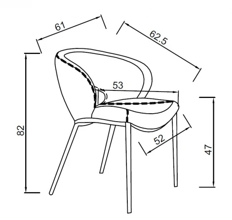 160KD-80030 Стул обеденный экокожа кремовый 62*61*82см Garda Decor