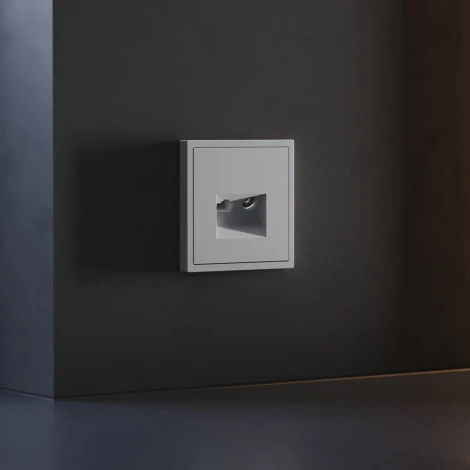 Накладка для розетки TV+RJ45 кат. 6 (серый) Voltum S70 VLS002716