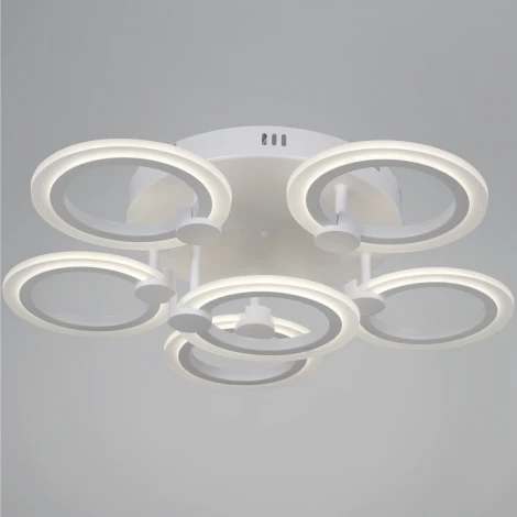 Потолочная люстра на штанге светодиодная с пультом регулировкой цветовой температуры, яркости и ночным режимом Reluce 09501-0.3-5+1 WH (220V)