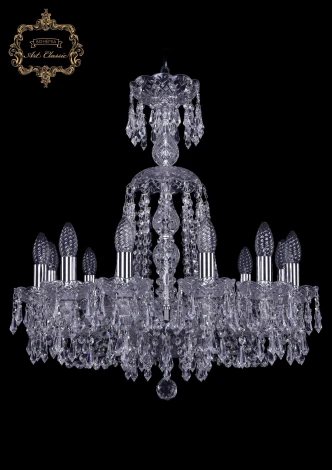 Подвесная люстра Art Classic 11.23 11.23.12.200.XL-64.Cr.Dr (220V, хрусталь, на цепи, подсвечник, свеча)