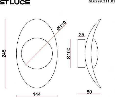 Светильник настенный ST Luce Pearl SL6229.211.01 Золотистый/Алебастр LED 1*7W 3000K