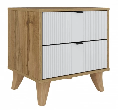 Тумба прикроватная Woodville Лорена дуб вотан / белый арт.582150