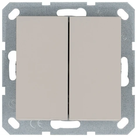 Выключатель двухклавишный (тауп soft touch) Jasmart G-Classic G3020T