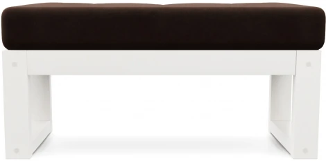 Банкетка Arsko Амбер белая эмаль коричневый велюр