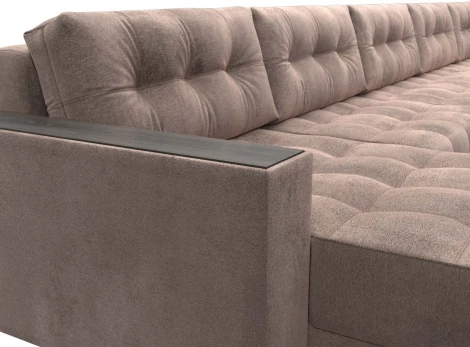 Диван П-образный с декором Лига-049 НПБ Мегалонг Лига Диванов (Велюр) арт.128540