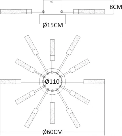 Потолочная люстра Arte Lamp Maple A1276PL-12GO