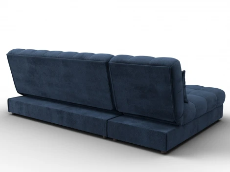 Диван угловой Лига-116 НПБ угол левый (ДСП,ЛДСП,Велюр/Синий) Лига Диванов 136948L