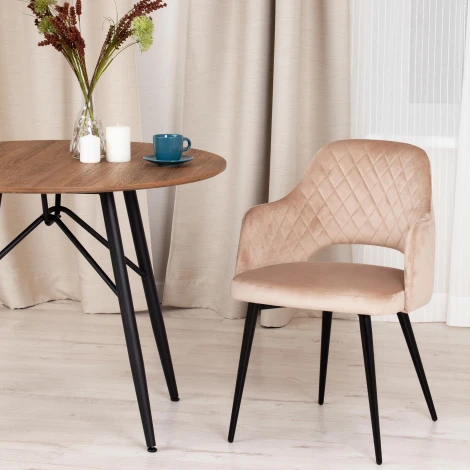 Кресло VALKYRIA (mod. 711) / 2 шт. в упаковке Tetchair (Ткань,Металл/Бежевый,Черный) арт.24547