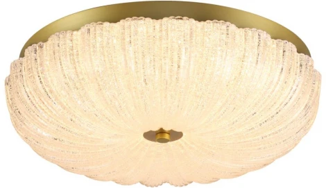 Потолочный светильник круглый Sonex Tesoro 7719/48L металл/стекло/прозрачный/золотой LED 48Вт 3000-6500K D400 IP20 пульт ДУ (220V, круглые)