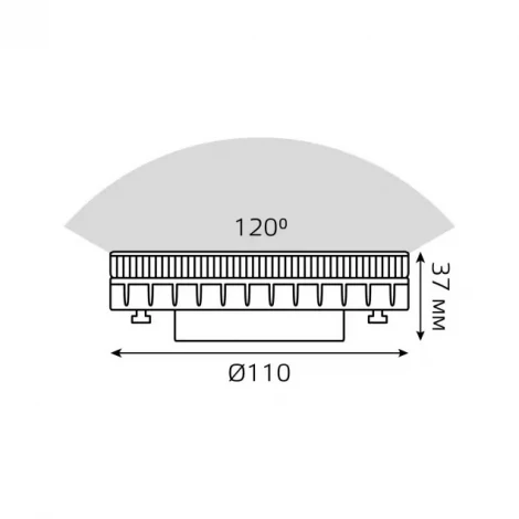 Лампочка светодиодная GX70 12 Вт 1000 lm 2700K теплое белое свечение Gauss 131016112