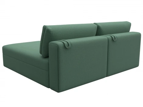 Диван угловой модульный Лига-060 НПБ угол универсальный (ЛДСП,Брус,Фанера/Пластик/Рогожка/Зеленый) Лига Диванов 129717