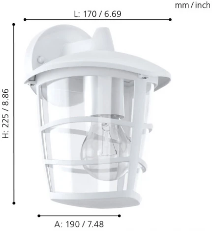 Настенный фонарь уличный Eglo Aloria 93095 (220V, IP44)