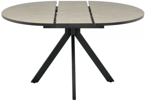 Стол Rudolf круглый раскладной 100-130x100x75см, Бетон слюда, чёрный Bradex Home RF 0302