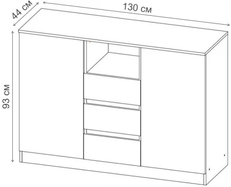 Комод Маллоу-2 (Маллоу-2 дуб вотан / белый глянец) Woodville арт.563534