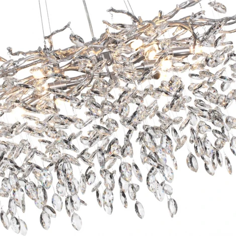 Подвесная люстра Odeon Light Delica 4970/12 HALL матов.серебристый/алюмин./хрусталь G9 12*40W (220V, на тросе, лепестки, ветки)