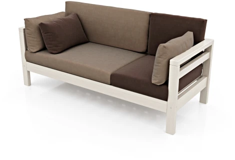 Диван Arsko прямой Домино Б беленый дуб велюр светло-коричневый/темно-коричневый