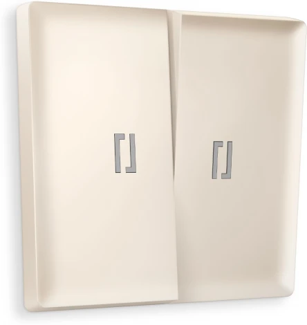 Лицевая панель Ambrella Volt ALFA (Бежевый матовый) для 2-кл выключателей с подсветкой QUANT AP3240
