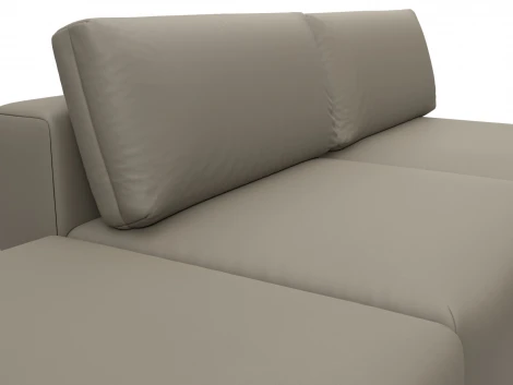 Диван угловой модульный с пуфом Лига-060 НПБ угол универсальный (ЛДСП,Брус,Фанера/Пластик/Экокожа/Бежевый) Лига Диванов 130064