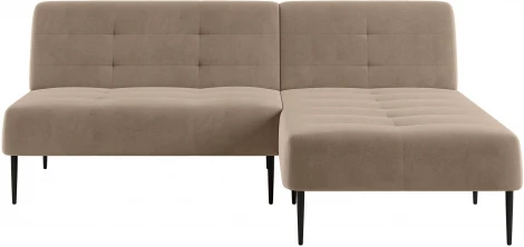 Monaco диван-кровать с шезлонгом, без подлокотников, бархат бежевый 5 Top Concept арт.14108