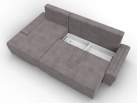 Диван угловой Лига-119 угол левый (ДСП,Брус,Фанера,ЛДС,Велюр/Бежевый) Лига Диванов 137095L