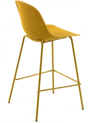 Барный стул La Forma (ex Julia Grup) Quinby (Горчичный,Желтый/ Полипропилен,Металл,Пластик,Сталь)