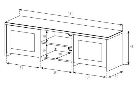 Тумба под телевизор Sonorous LB 1620 B BLK