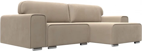 Диван угловой Лига-029 правый угол (Бежевый/Велюр) Лига Диванов арт.121924