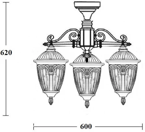 Потолочный светильник уличный Oasis Light FES 86370A 3 02 Bl (220V, фонарь, IP44)