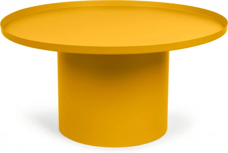 Fleksa Круглый журнальный столик из горчичного металла Ø 72 см La Forma (ex Julia Grup) арт.156993