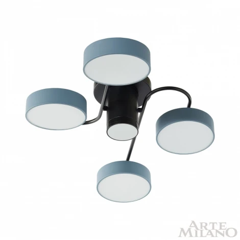 Потолочная люстра на штанге Arte Milano Ferrara 253039/4+1 Bk/Gr (LED, 220V, круглые)