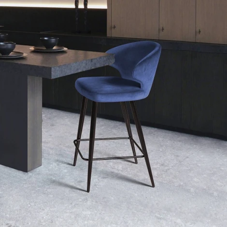 Стул полубарный Richard, бархат синий 29 Top Concept RICHARD 80600