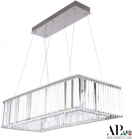 Подвесная люстра светодиодная APL LED Sicilia SH11.92.A.Ni.4000 (220V, хрусталь, на тросе)