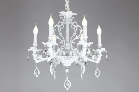 Подвесная люстра Omnilux Senis OML-74713-06 (220V, подвески, на цепи, подсвечник, свеча)