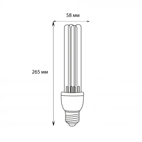 Лампочка люминесцентная цилиндр белая E27 25W Uniel ESL-PLD-25/UVCB/E27/CL