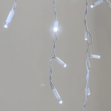 Гирлянда Бахрома 3,1 x 0,5 м белая 220В, 120 LED, провод белый каучук 2,3мм, IP65 Laitcom ECO120-8-2W