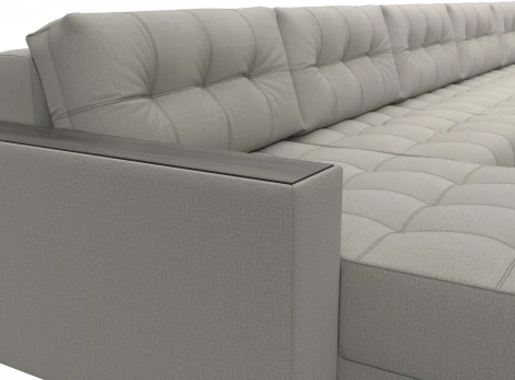 Диван П-образный с декором Лига-049 НПБ Мегалонг Лига Диванов (Рогожка) арт.128518