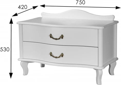 Тумбочка Джульетта широкая 2 ящика молочный дуб Л от фабрики Mebelik