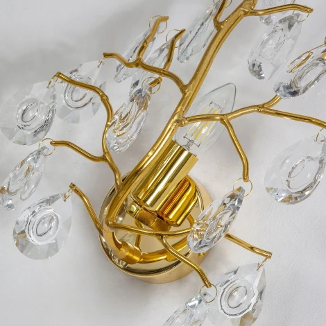 Бра Favourite Pluvia 4162-1W (220V, хрусталь, подвески, ветки)