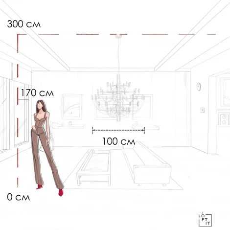 Подвесная люстра большая Loft It Gino 10196/1000 White